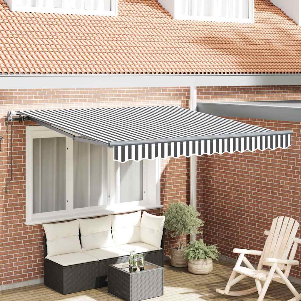 vidaXL Awning Automatic Anthracite and White 300x250 cm