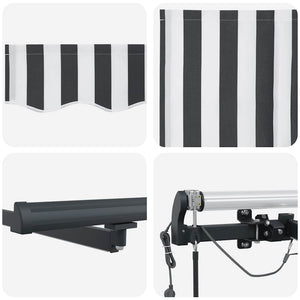 vidaXL Automatic Awning with LEDs Anthracite & White 300x250 cm