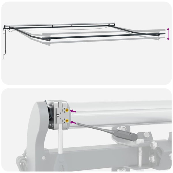 vidaXL Automatic Awning with LEDs Anthracite & White 300x250 cm
