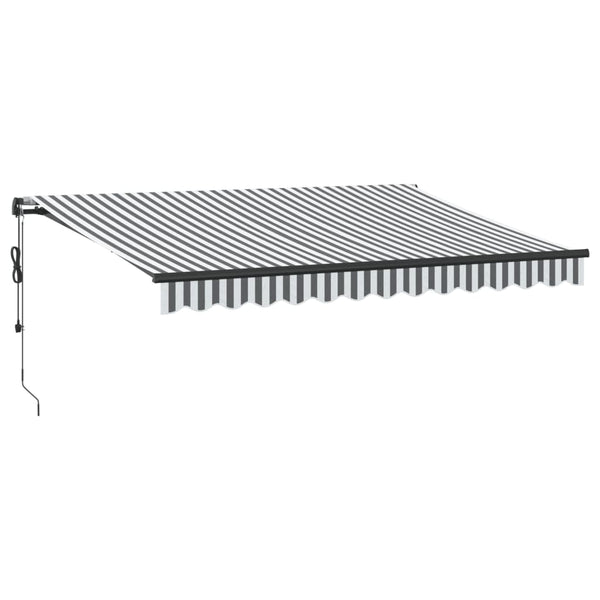 vidaXL Awning Automatic with LEDs Anthracite & White 350x250 cm
