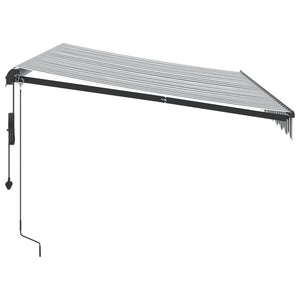 vidaXL Awning Automatic with LEDs Anthracite & White 350x250 cm
