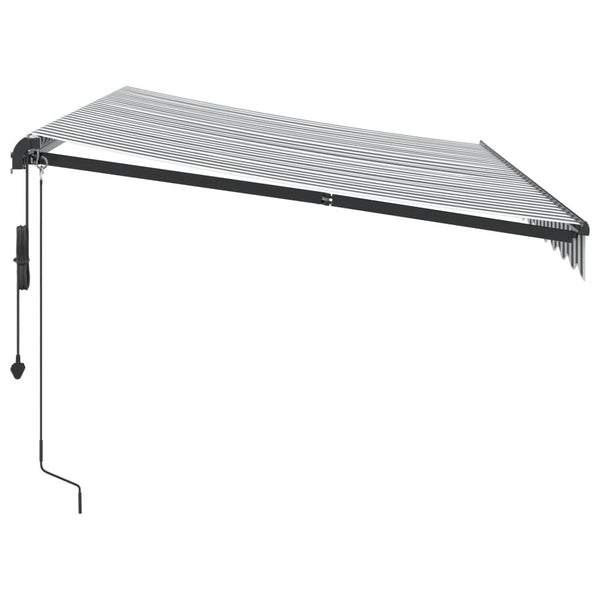 vidaXL Awning Automatic with LEDs Anthracite & White 350x250 cm