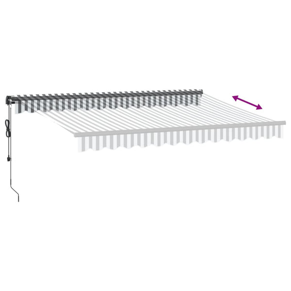 vidaXL Awning Automatic with LEDs Anthracite & White 350x250 cm