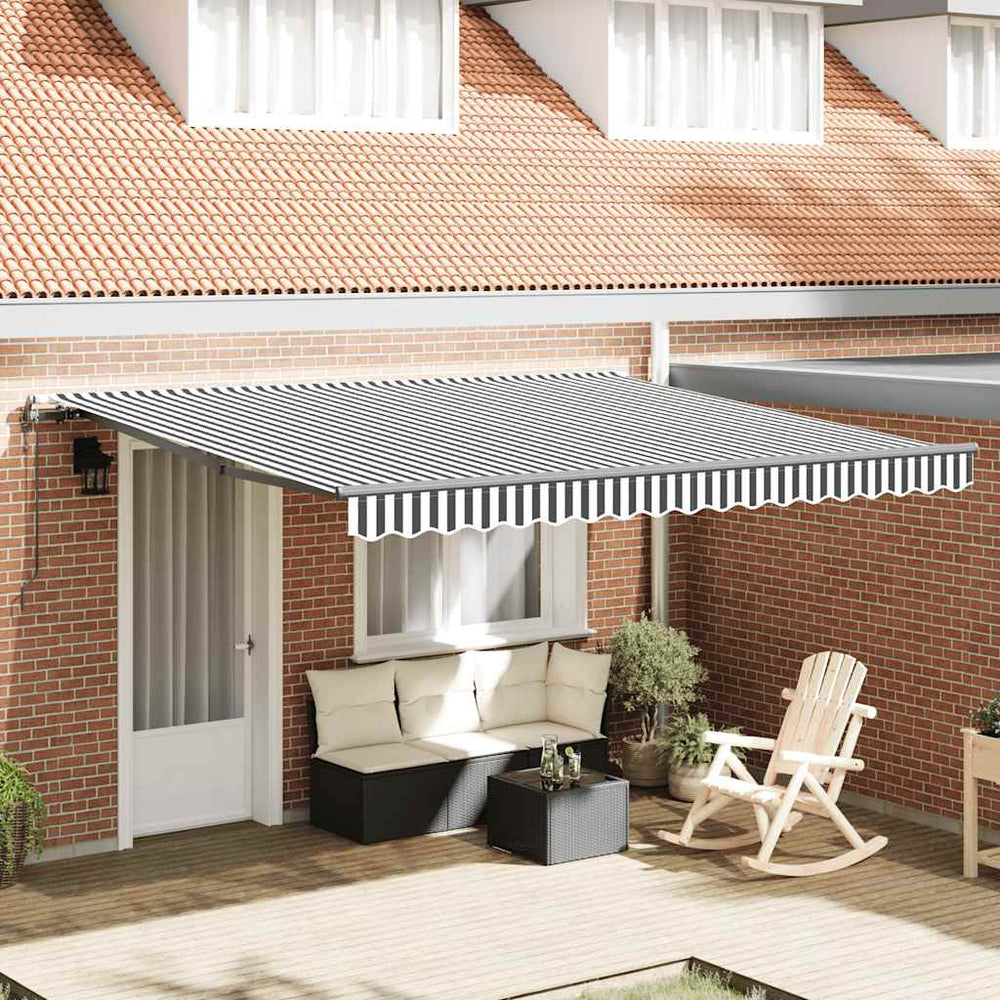 vidaXL Automatic Awning Anthracite and White 400x300 cm
