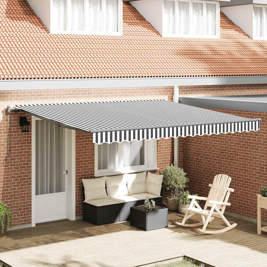 vidaXL Automatic Awning Anthracite and White 400x300 cm
