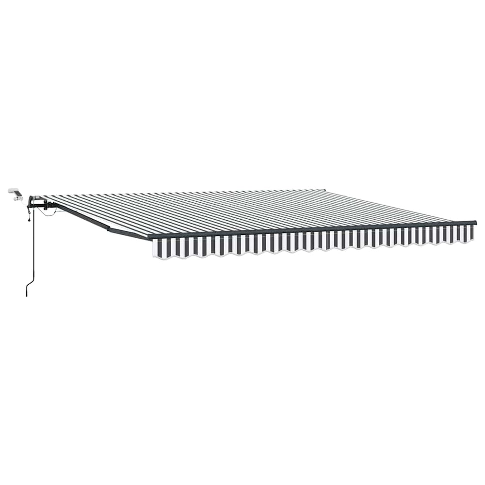vidaXL Automatic Awning with LEDs Anthracite & White 400x300 cm