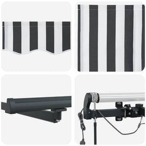 vidaXL Automatic Awning with LEDs Anthracite & White 400x300 cm