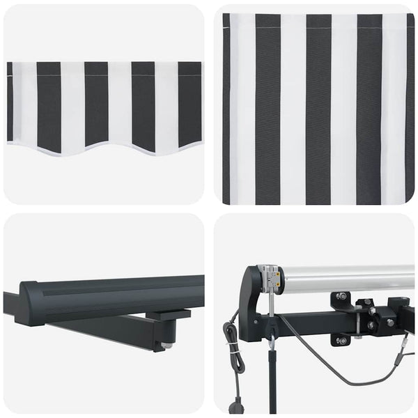 vidaXL Automatic Awning with LEDs Anthracite & White 400x300 cm