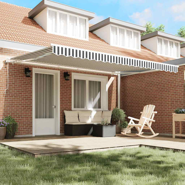 vidaXL Awning Automatic Anthracite & White 450x300 cm