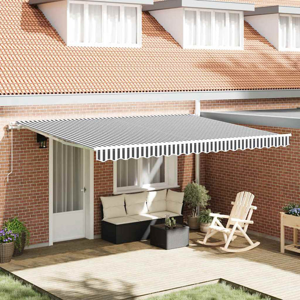vidaXL Awning Automatic Anthracite & White 450x300 cm