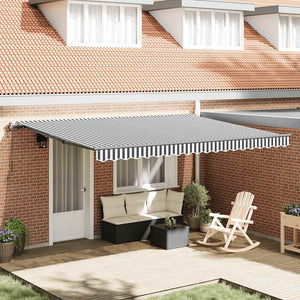 vidaXL Automatic Awning Anthracite and White 450x300 cm
