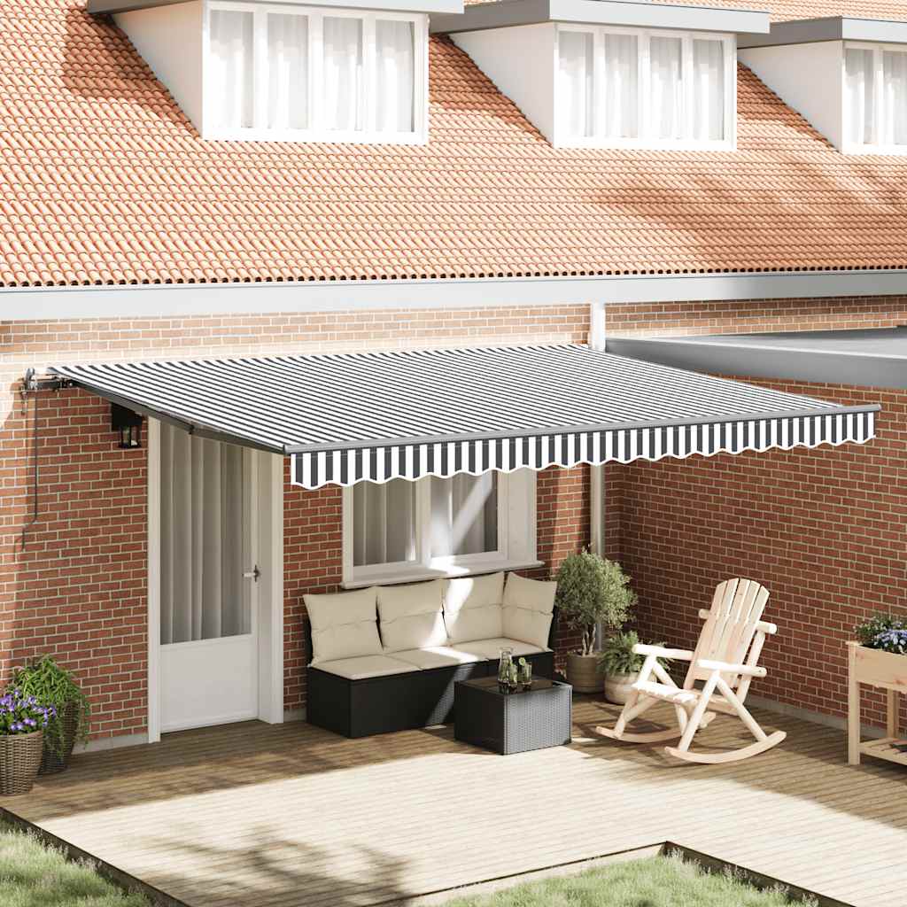 vidaXL Automatic Awning Anthracite and White 450x300 cm