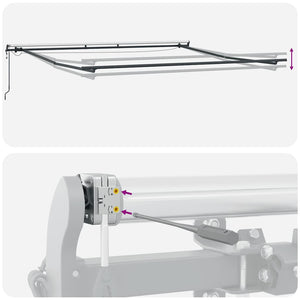 vidaXL Automatic Awning with LEDs Anthracite & White 450x300 cm