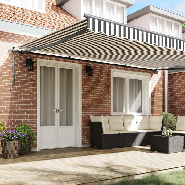 vidaXL Manual Awning Anthracite and White 500x300 cm