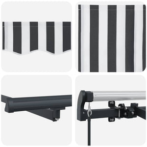 vidaXL Manual Awning Anthracite and White 500x300 cm