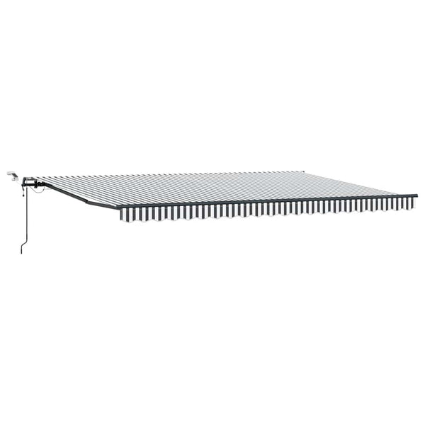 vidaXL Automatic Awning with LEDs Anthracite & White 500x300 cm