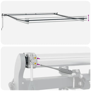 vidaXL Automatic Awning with LEDs Anthracite & White 500x300 cm