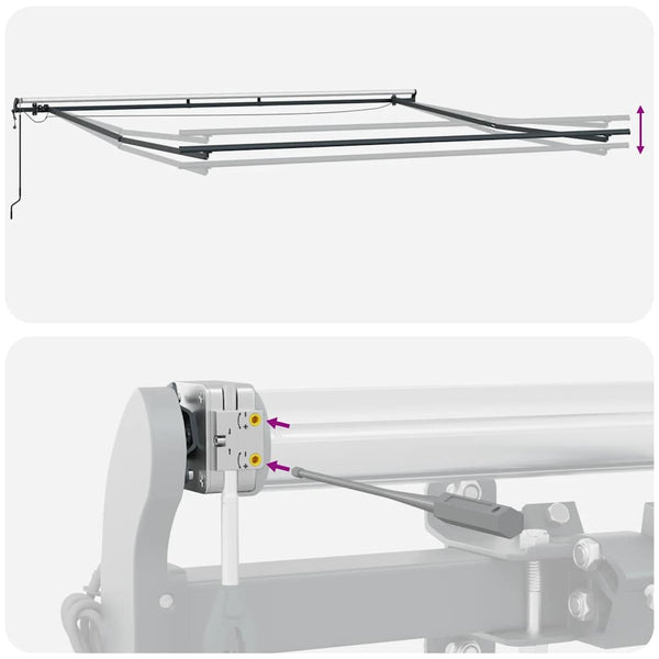 vidaXL Automatic Awning with LEDs Anthracite & White 500x300 cm