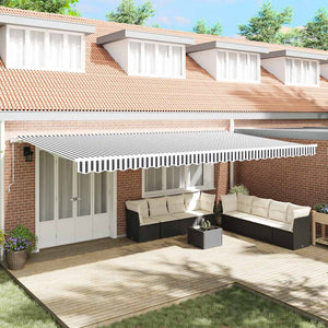 vidaXL Retractable Awning Anthracite and White 600x300 cm