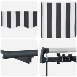 vidaXL Manual Awning Anthracite and White 600x300 cm