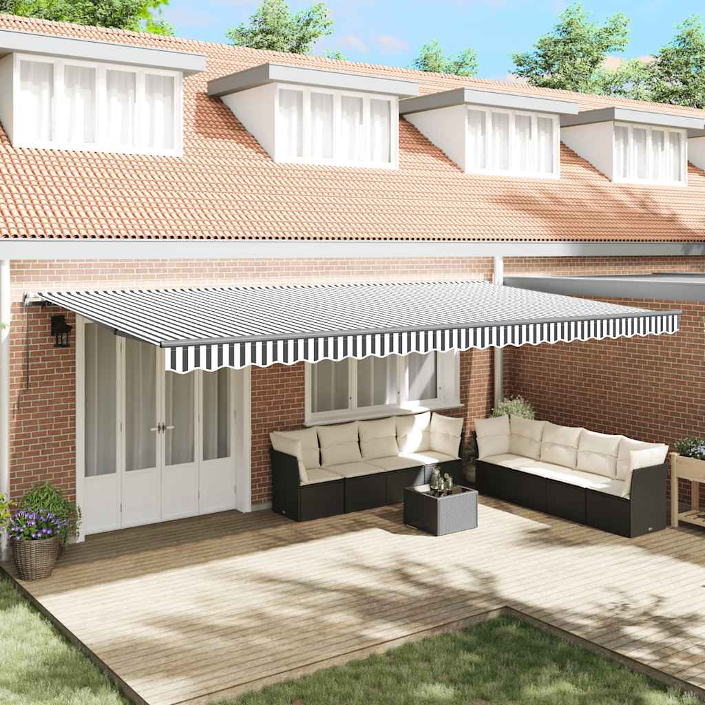 vidaXL Manual Awning Anthracite and White 600x300 cm