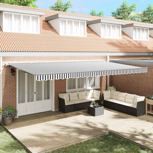 vidaXL Automatic Awning Anthracite and White 600x300 cm