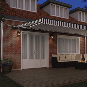 vidaXL Automatic Awning with LEDs Anthracite & White 600x300 cm