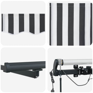 vidaXL Automatic Awning with LEDs Anthracite & White 600x300 cm