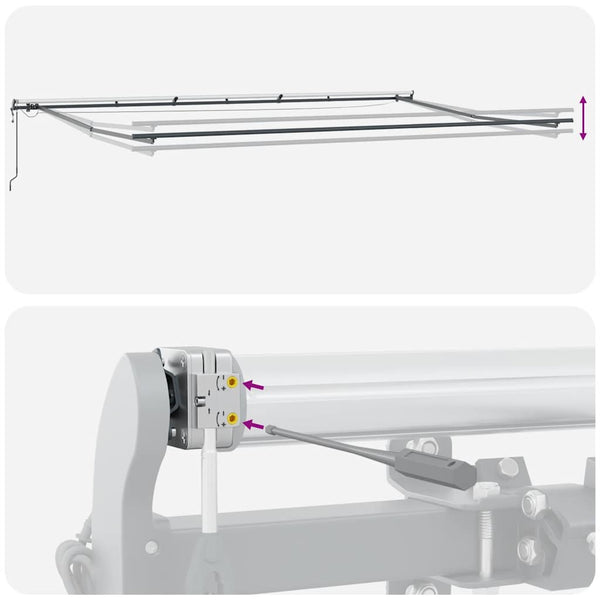 vidaXL Automatic Awning with LEDs Anthracite & White 600x300 cm