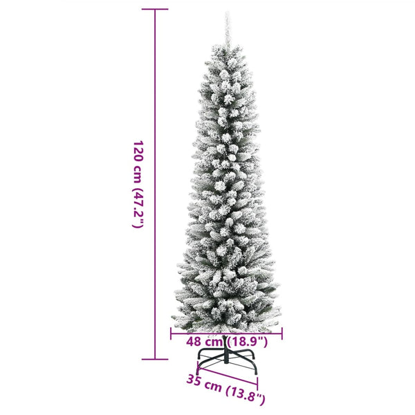 Schlanker, beschneiter künstlicher Weihnachtsbaum, 120cm