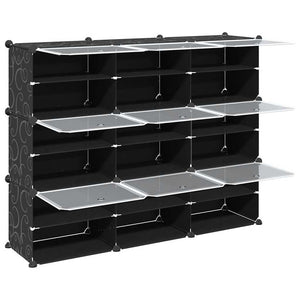 vidaXL Storage Cube Set with 9 Cubes and Doors Black PP