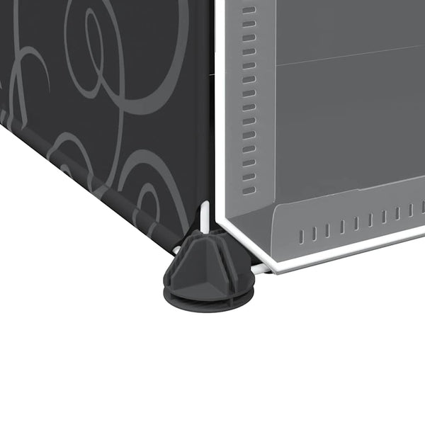 vidaXL Storage Cube Set with 9 Cubes and Doors Black PP