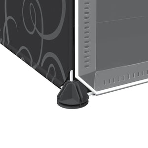 vidaXL Modular Shelving System with 12 Cubes and Doors Black PP