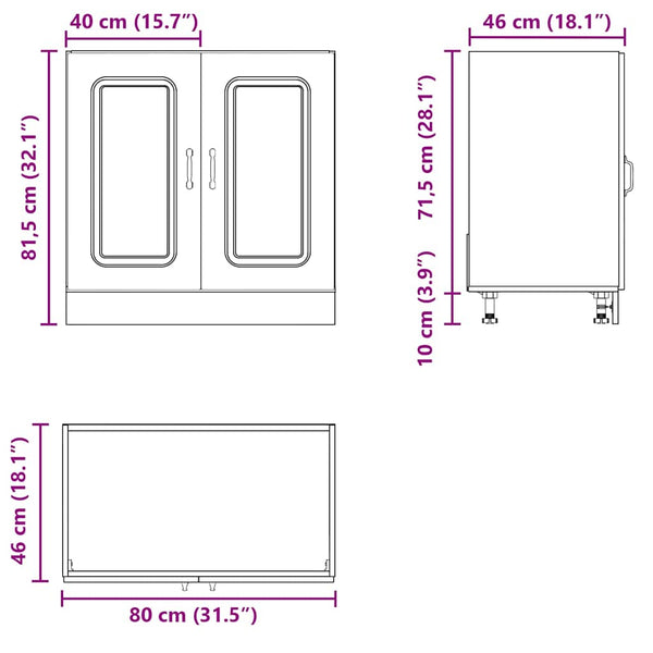 vidaXL Kalmar Sink Cabinet White 80x46x81.5 cm Engineered Wood