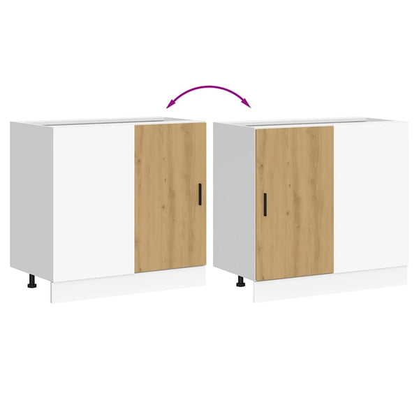 vidaXL Lyon Base Cabinet Artisan Oak Engineered Wood