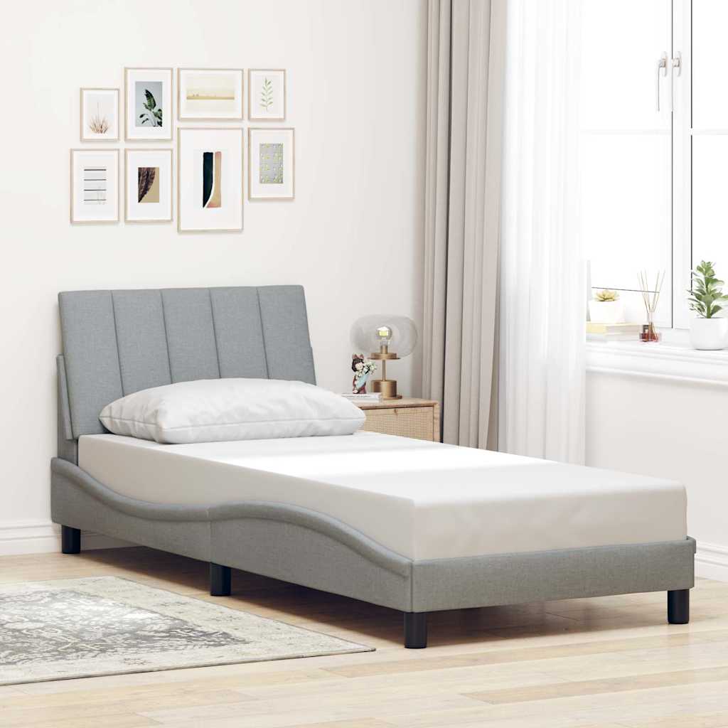 vidaXL Bed Frame without Mattress "Hanko" Light Grey 80x200 cm Fabric