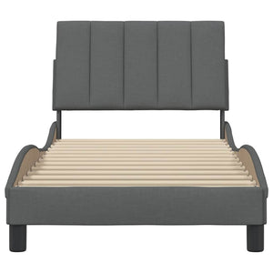 vidaXL Bed Frame without Mattress "Hanko" Dark Grey 80x200 cm Fabric