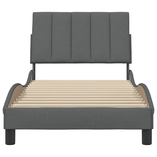 vidaXL Bed Frame without Mattress "Hanko" Dark Grey 80x200 cm Fabric