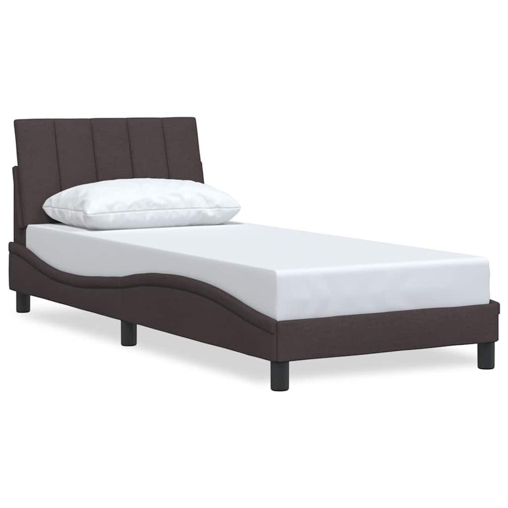 vidaXL "Hanko" Bed Frame without Mattress Dark Brown 80x200 cm Fabric
