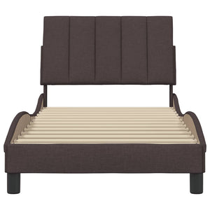 vidaXL "Hanko" Bed Frame without Mattress Dark Brown 80x200 cm Fabric