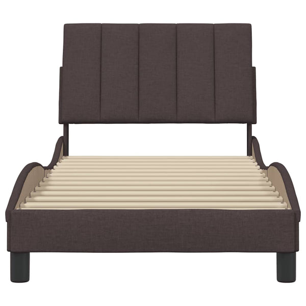 vidaXL "Hanko" Bed Frame without Mattress Dark Brown 80x200 cm Fabric
