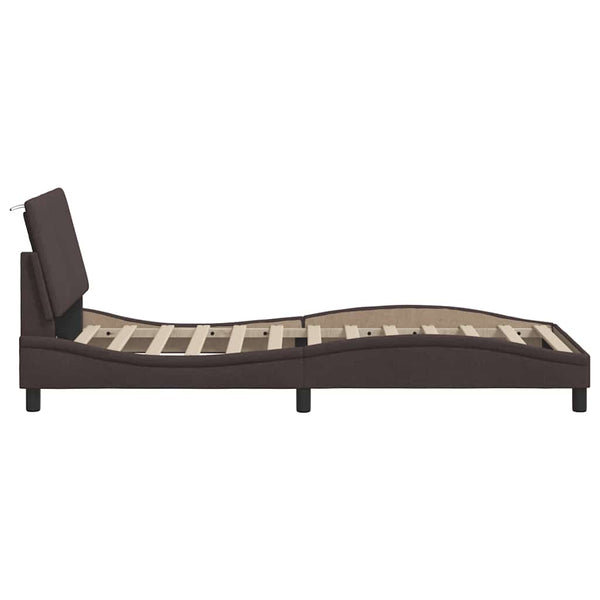 vidaXL "Hanko" Bed Frame without Mattress Dark Brown 80x200 cm Fabric