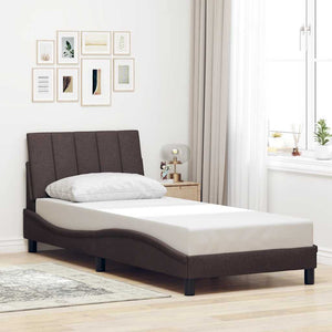 vidaXL "Hanko" Bed Frame without Mattress Dark Brown 80x200 cm Fabric