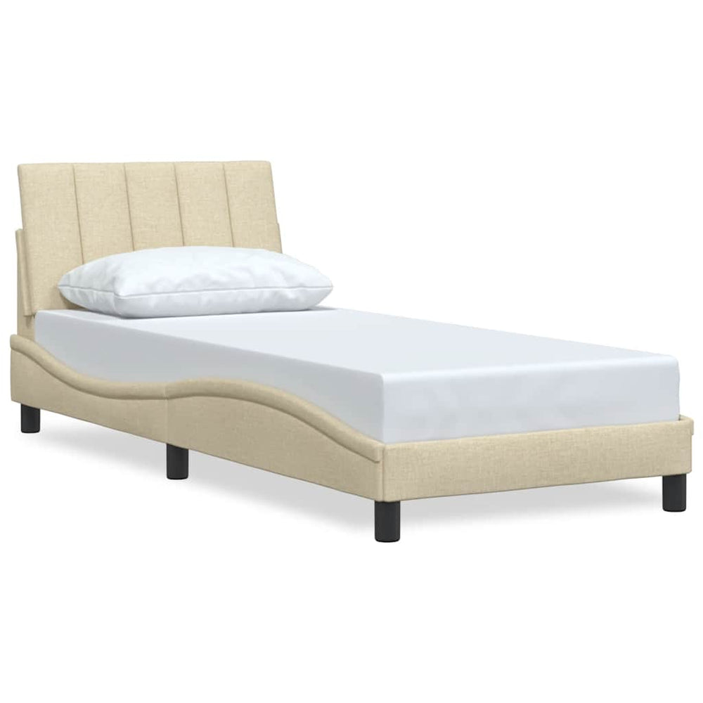 vidaXL Bed Frame without Mattress "Hanko" Cream 80x200 cm Fabric