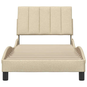 vidaXL Bed Frame without Mattress "Hanko" Cream 80x200 cm Fabric