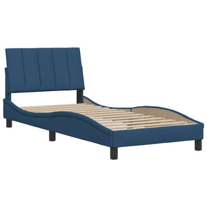 vidaXL Bed Frame without Mattress "Hanko" Blue 80x200 cm Fabric