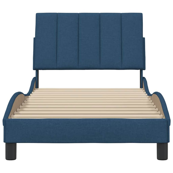 vidaXL Bed Frame without Mattress "Hanko" Blue 80x200 cm Fabric