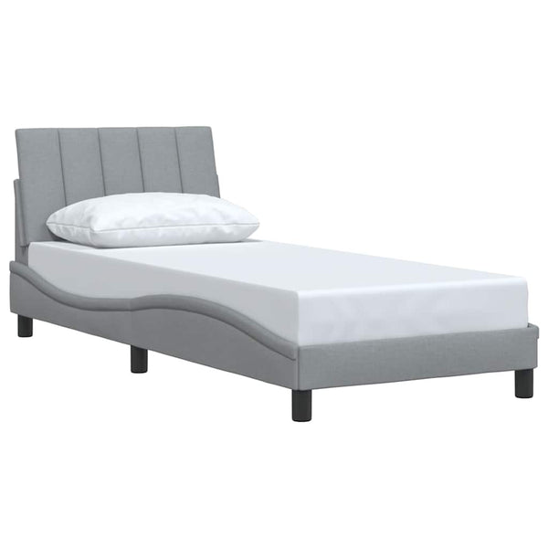vidaXL "Hanko" Bed Frame without Mattress Light Grey 90x190 cm Fabric