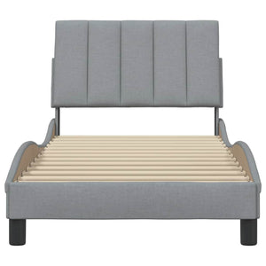 vidaXL "Hanko" Bed Frame without Mattress Light Grey 90x190 cm Fabric