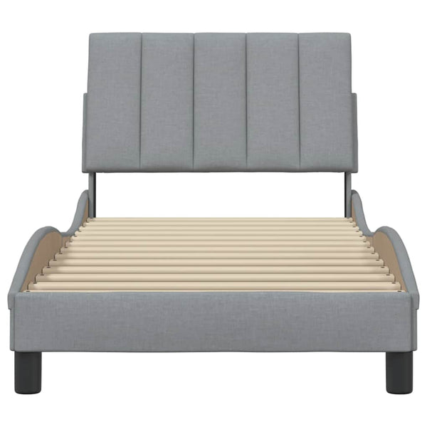 vidaXL "Hanko" Bed Frame without Mattress Light Grey 90x190 cm Fabric